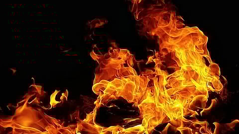 Fire breaks out