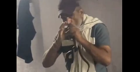 snake biting a Navy constable