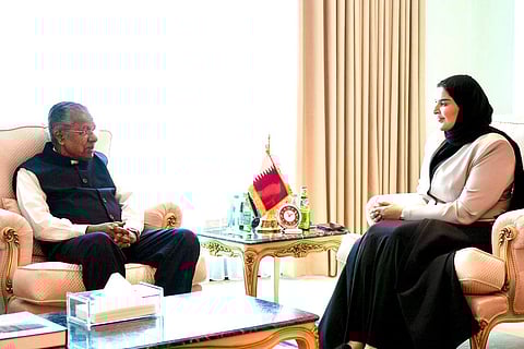 ഖത്തർ രാജ്യാന്തര സഹകരണ കാര്യ മന്ത്രിയുമായി ചർച്ച നടത്തി മുഖ്യമന്ത്രി പിണറായി വിജയൻ