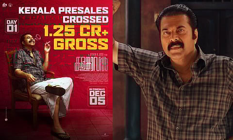 വമ്പൻ ടി തിരിച്ചുവരവിന് ഒരുങ്ങി മമ്മൂട്ടി ; കളങ്കാവൽ കേരള പ്രീസെയിൽസ് ഒന്നര കോടിയിലേക്ക് ; ചിത്രം ഡിസംബർ 5ന് പ്രദർശനത്തിന് | Kalamkaval