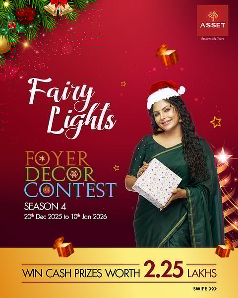 ഫ്ളാറ്റുകളുേടയും വില്ലകളുടേയും ക്രിസ്തുമസ്, പുതുവത്സര ആേഘാഷ പരിപാടികള്ക്ക് സമ്മാനങ്ങളുമായി അസറ്റ് ഹോംസ്; 2026 ജനുവരി 10 വരെ പങ്കെടുക്കാം