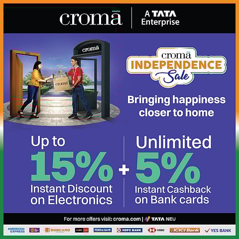 മികച്ച  ഓഫറുകളുമായി ക്രോമയുടെ ഇന്ഡിപെന്ഡന്സ് സെയില്