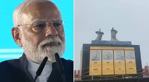 അനാച്ഛാദനം ചെയ്ത് എട്ട് മാസത്തിനുള്ളില് ശിവാജി മഹാരാജിന്റെ പ്രതിമ നിലം പൊത്തി