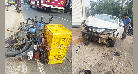 ആലുങ്ങലിൽ വാഹനാപകടം; രണ്ട് പേർക്ക് പരിക്ക് | Tirur Accident