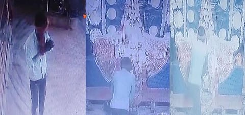 ക്ഷേത്രത്തിൽ കടന്നു, ദേവിയെ വണങ്ങി, പിന്നാലെ വിഗ്രഹത്തിലെ ആഭരണങ്ങൾ കവർന്നു; കള്ളനെ തിരഞ്ഞു പോലീസും നാട്ടുകാരും | Temple Robbery