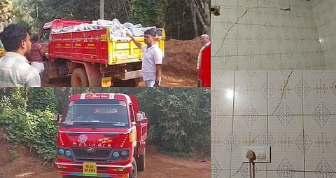 പത്തു മിനിറ്റിൽ അമിതഭാരം കയറ്റി കടന്നു പോകുന്നത് നൂറിൽപരം ടിപ്പറുകൾ; ആക്കോട് പട്ടേൽ താഴത്ത് നാട്ടുകാർ ഭീതിയിൽ: നിരവധി വീടുകൾക്ക് വിള്ളൽ | Quarrying
