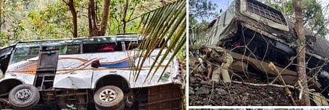 ശബരിമല തീർത്ഥാടകരുടെ വാഹനം മറിഞ്ഞു: 10 പേർക്ക് പരിക്ക്, മരത്തിൽ തങ്ങി നിന്നതിനാൽ ഒഴിവായത് വൻ ദുരന്തം | Sabarimala pilgrims vehicle accident