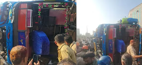 കോഴിക്കോട് സ്വകാര്യ ബസ് തലകീഴായി മറിഞ്ഞു: അൻപതോളം പേർക്ക് പരിക്ക്, ഒരാൾ ഗുരുതരാവസ്ഥയിൽ | Bus accident in Kozhikode