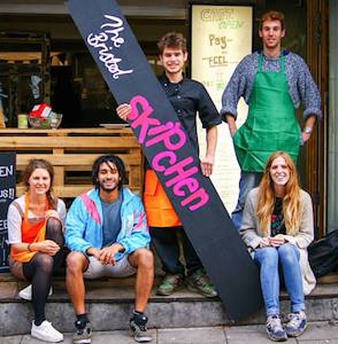 Cafe serving discarded food opens in Britain's Bristol