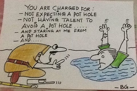 Bengaluru residents use cartoons, memes to make fun of poor infrastructure