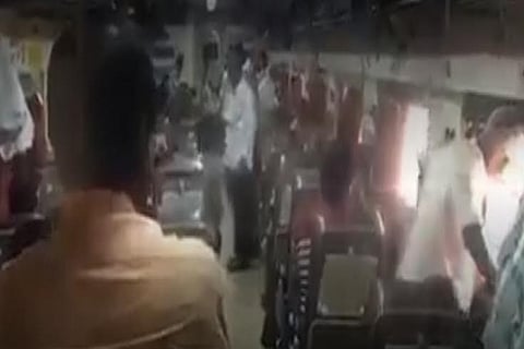 Watch video shot by a passenger inside train that was set on fire by Kapu agitators