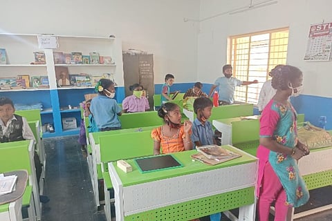 A classroom in a school in Krishna district of Andhra Pradesh