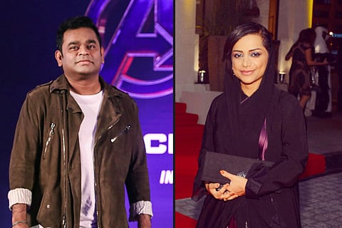 Music composer AR Rahman (L) and filmmaker Nayla Al Khaja (R)