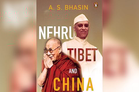 Book cover of Nehru, Tibet and China showing Dalai Lama and Nehru