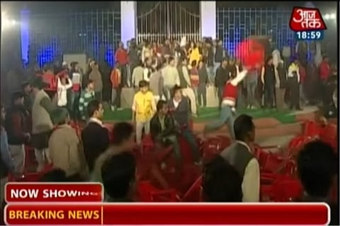 Accusations and chairs fly as scuffle breaks out at Aaj Tak show on demonetisation in Varanasi