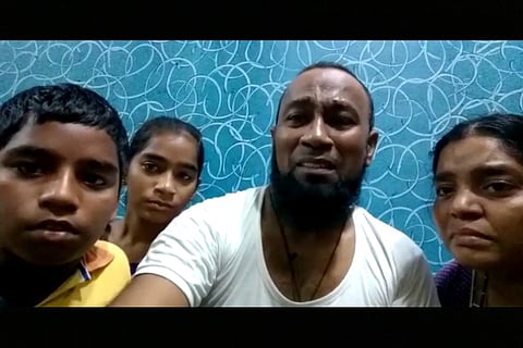 Abdul Salam with his wife and kids while recording his suicide note