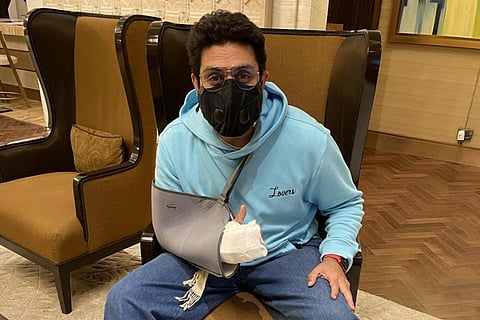 Actor Abhishek Bachchan shares post-surgery image