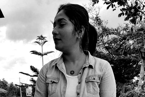 Actor Soujanya in an outdoor setting