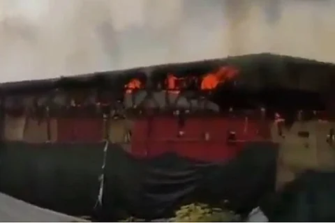 Fire on Adipurush sets