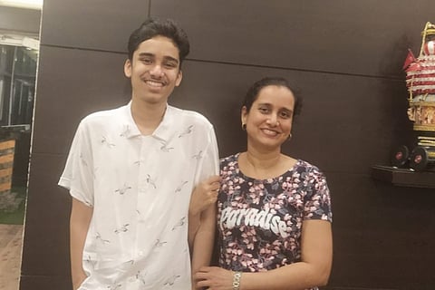 Aditya Prabhu and his mother Asha