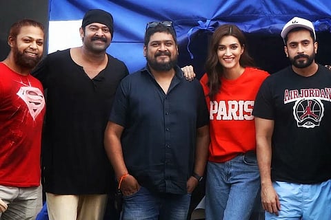Director Om Raut with cast of Adipurush, Prabhas, Kriti Sanon and others