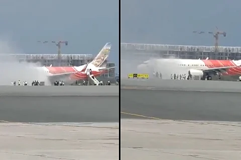 Smoke coming out of Kochi-bound Air India Express plane at Muscat airport