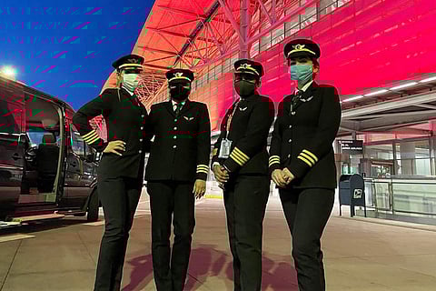 Captain Zoya Aggarwal, Captain Papagari Thanmai, Akansha Sonaware and Shivani Manhas