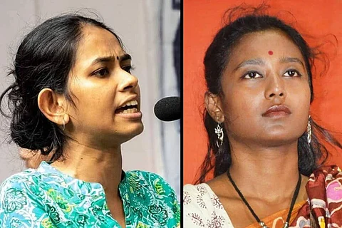 A collage of Aishe Ghosh and Dipsita Dhar