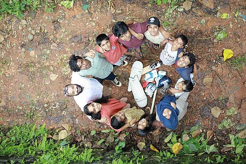 Filmmaker Ajay Govind with the kids in Madappally United