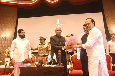 Ajit Pawar taking oath as Maharashtra Deputy CM