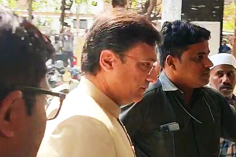 Akbaruddin Owaisi entering the Nampally criminal court