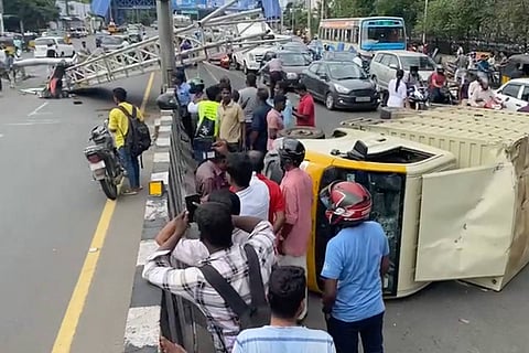 Man killed in Chennai after giant sign board falls on his bike