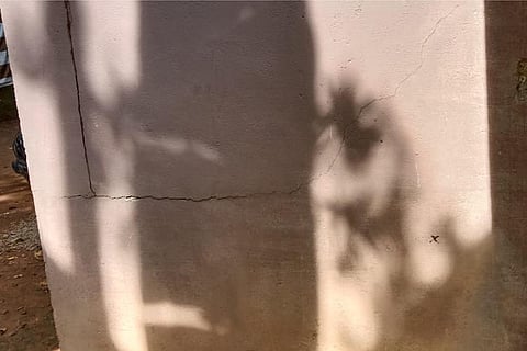 Crack formed on a house