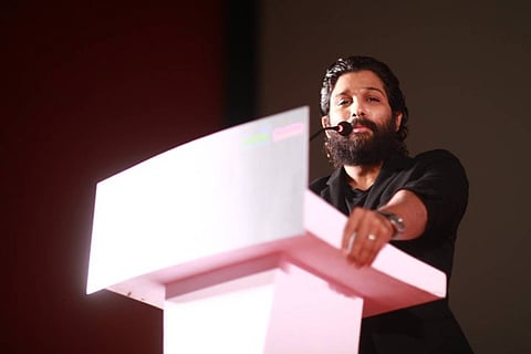 Allu Arjun in pre-release event of Pushpa in Chennai