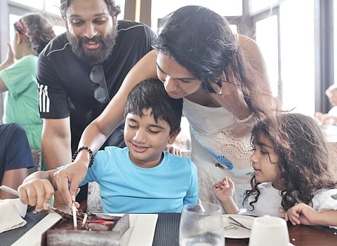 Allu Arjun family in Allu Ayaan birthday celebrations