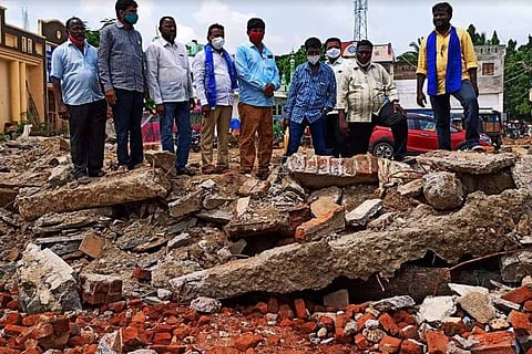 Ambedkar Bhavan demolished in Dornakal