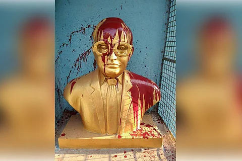First Periyar, now Ambedkar: Vandals splatter red paint on statue of leader in Chennai
