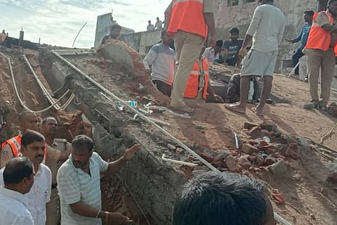 Building that collapsed in rains in Andhra's Anantapur district that killed 3 women, 3 children