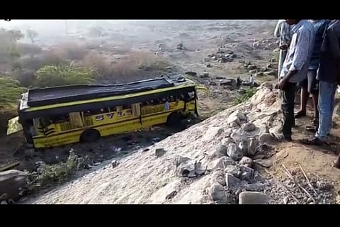 Another bus accident in Andhra, 30 students injured as vehicle overturns in Prakasam district