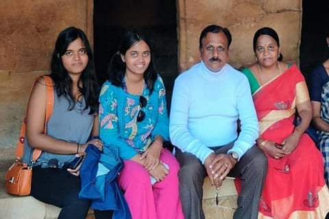 Padmaja and Purushotham with their daughters