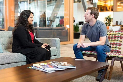 Ankhi Das with Mark Zuckerburg