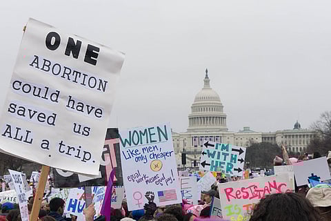 Representative image of an anti-abortion protest in front of the White House in the US