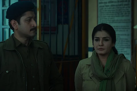 Parambrata Chattopadhyay and Raveena Tandon in Netflix series Aranyak