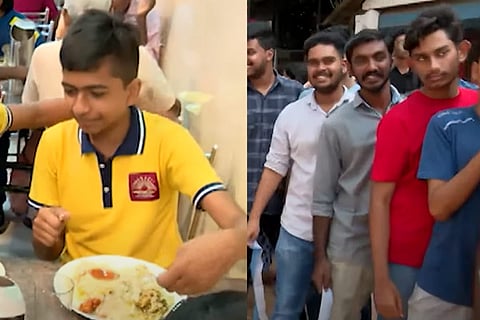 People having biryani