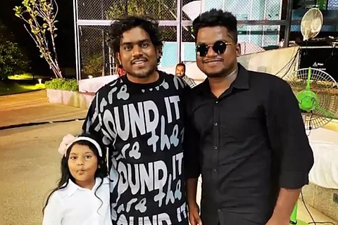 Rapper Arivu seen along with music composer Yuvan Shankar Raja