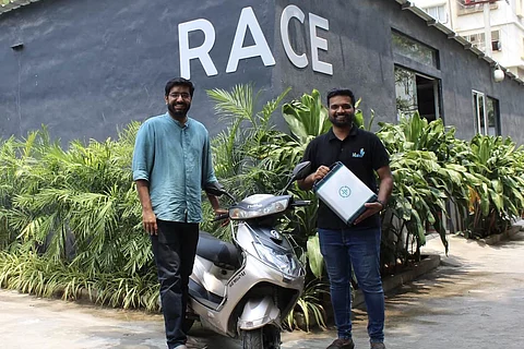 RACEnergy cofounder Arun Sreyas with Hala Mobility CEO Srikanth Reddy