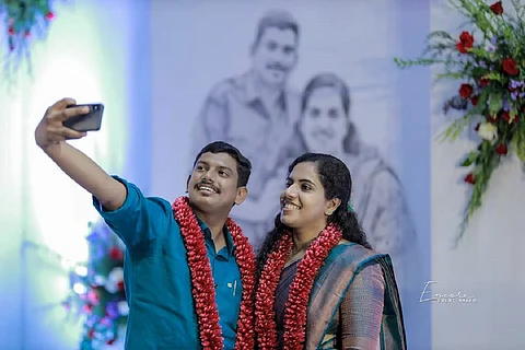 Sachin and Arya during their wedding