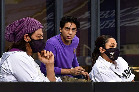 File photo of Aryan Khan with parents Shah Rukh Khan and Gauri Khan