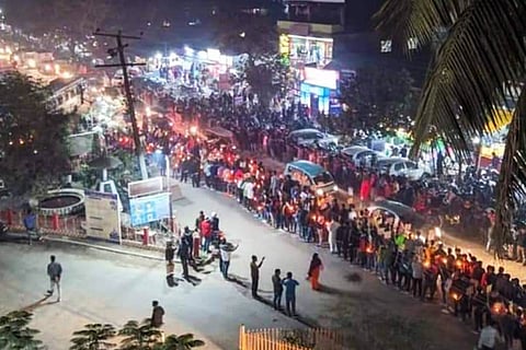 Protest in the streets of Howly in Barpeta, Assam