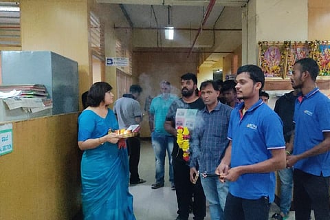The protest at the BESCOM office